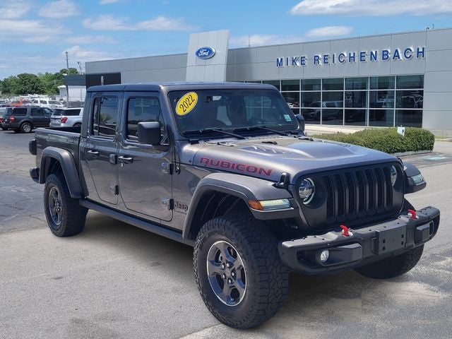 2022 Jeep Gladiator Rubicon in Granite Crystal Metallic Clearcoat — front three-quarter view