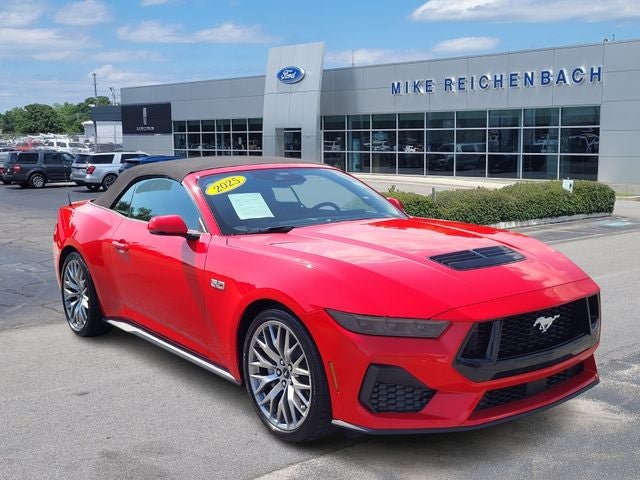 2025 Ford Mustang GT Premium in Race Red — front three-quarter view