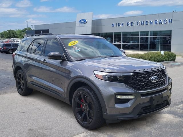 2023 Ford Explorer ST in Gray Metallic — front three-quarter view