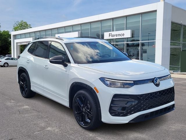 2026 Volkswagen Tiguan 2.0T SE R-Line Black in Opal White Pearl — front three-quarter view